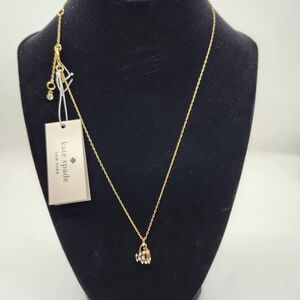 Kate Spade New York "Tea Time" Gold-Tone Crystal Necklace